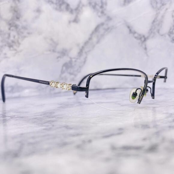 Tiffany & Co. Other - Tiffany & Co. Authentic Eyeglasses Half Rim Black Pearl 51 [] 17 135 Italy